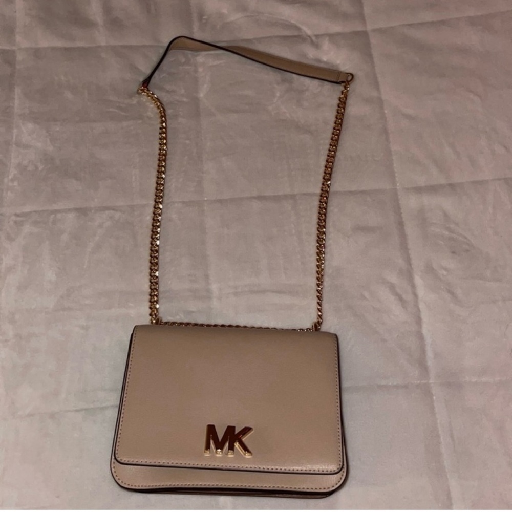 Michael Kors Tan Crossbody Bag with Gold Chain
